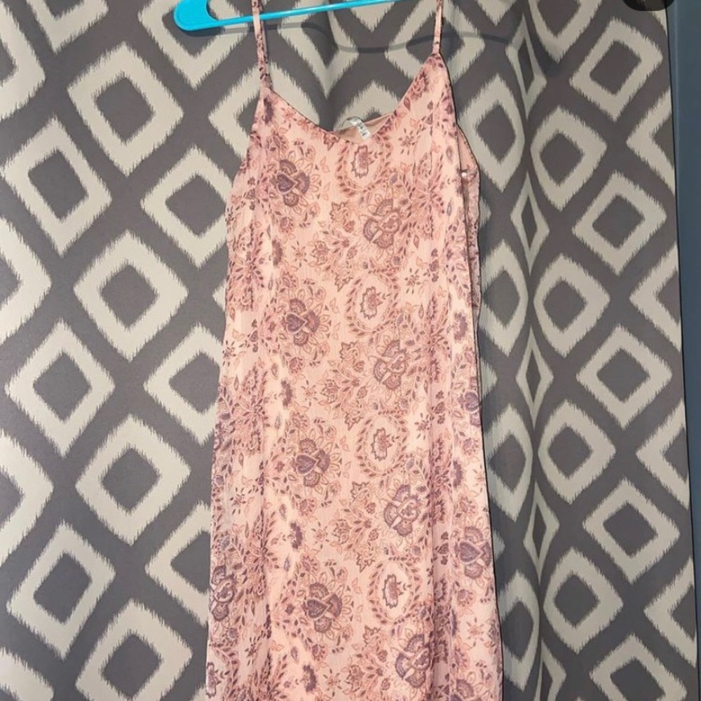 chiffon pink floral dress